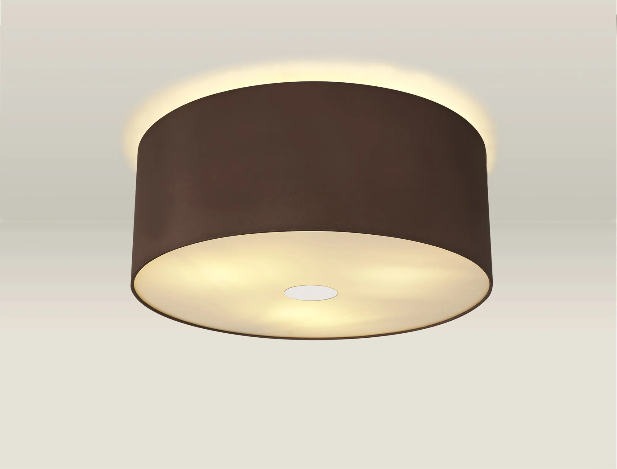 Baymont 50cm, Flush 3 Light Polished Chrome, Raw Cocoa/Grecian Bronze, Frosted Diffuser DK0362  Deco Baymont CH RC